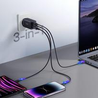 usb c pakrovejas 2m - GaN Ultra 65W 2C1A Kabelis C-C Joyroom TCG01 (juodas) - 8 nuotrauka