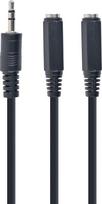 Gembird Cable 3.5mm/3.5mm x2 Black 0.10m