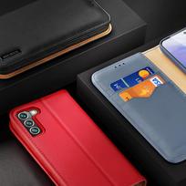 atverciami telefono deklai - Dux Ducis Hivo odinis atverčiamas dėklas Samsung Galaxy S22+ (S22 Plus) Mėlynas (Blue) - 7 nuotrauka