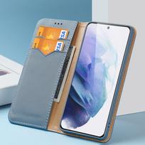 atverciami telefono deklai - Dux Ducis Hivo odinis atverčiamas dėklas Samsung Galaxy S22+ (S22 Plus) Mėlynas (Blue) - 13 nuotrauka