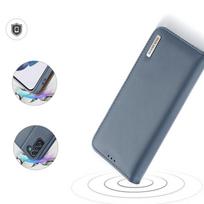 atverciami telefono deklai - Dux Ducis Hivo odinis atverčiamas dėklas Samsung Galaxy S22+ (S22 Plus) Mėlynas (Blue) - 19 nuotrauka