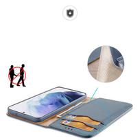 atverciami telefono deklai - Dux Ducis Hivo odinis atverčiamas dėklas Samsung Galaxy S22+ (S22 Plus) Mėlynas (Blue) - 20 nuotrauka
