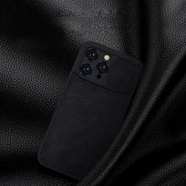 iphone 14 pro deklas odinis - Nillkin Qin Pro Leather Apple iPhone 14 Pro Max rudas - 12 nuotrauka