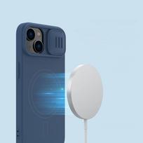 magsafe magnetinis - Nillkin CamShield Silky Magnetic Silicone Apple iPhone 14 Plus tamsiai mėlynas - 10 nuotrauka