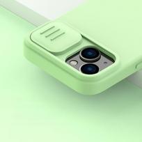 magsafe magnetinis - Nillkin CamShield Silky Magnetic Silicone Apple iPhone 14 Plus tamsiai mėlynas - 11 nuotrauka
