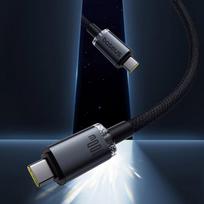 baseus usb c 3.2 - Baseus Crystal Shine Series USB-C to USB-C 100W 1.5m Juodas (Black) - 1 nuotrauka