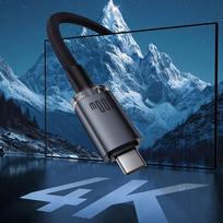baseus usb c 3.2 - Baseus Crystal Shine Series USB-C to USB-C 100W 1.5m Juodas (Black) - 2 nuotrauka