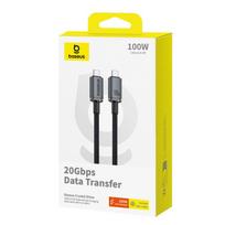 baseus usb c 3.2 - Baseus Crystal Shine Series USB-C to USB-C 100W 1.5m Juodas (Black) - 5 nuotrauka