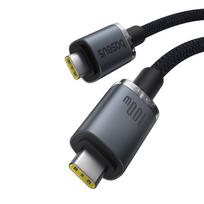 baseus usb c 3.2 - Baseus Crystal Shine Series USB-C to USB-C 100W 1.5m Juodas (Black) - 8 nuotrauka