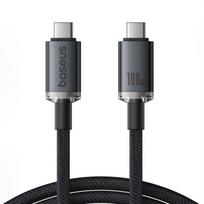 baseus usb c 3.2 - Baseus Crystal Shine Series USB-C to USB-C 100W 1.5m Juodas (Black) - 11 nuotrauka