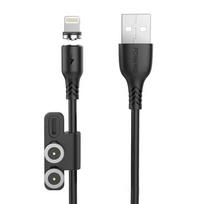 Foneng X62 Magnetic 3in1 USB to USB-C | Lightning | Micro USB Cable, 2.4A, 1m (Juodas)