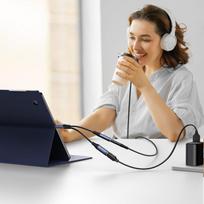 usb dac - Joyroom SY-C02 2-in-1 garso adapteris USB-C į 3.5 mm / USB-C Juodas (Black) - 2 nuotrauka