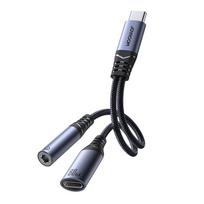 usb dac - Joyroom SY-C02 2-in-1 garso adapteris USB-C į 3.5 mm / USB-C Juodas (Black) - 11 nuotrauka