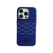 iphone 15 pro blue - Audi IML MagSafe dėklas iPhone 15 / 14 / 13 - Juodas (Black) - 7 nuotrauka