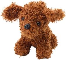 Pliušinis žaislas Lean Toys miniatiūrinis pudelis, rudas, 20 cm
