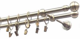 Dvigubas karnizas metalinis 16 mm + 16 mm ELIZA, 250 cm, antika