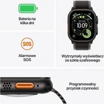 ultra apple watch - Apple Watch Ultra 3 GPS + Cellular 49mm Black Titanium Case with Black/Charcoal Trail Loop - S/M - 3 nuotrauka