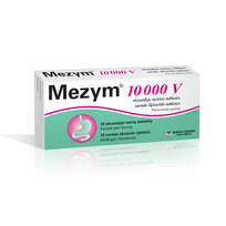 tabletes - MEZYM 10000 V, skrandyje neirios tabletės, N10 - 1 nuotrauka