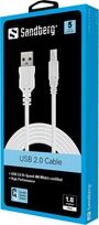 usb b a - Sandberg 502-78 USB 2.0 A-B male 1.8m - 3 nuotrauka