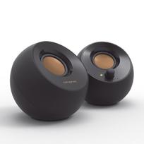 creative koloneles - Creative Pebble PRO Black (Juodos) - 1 nuotrauka
