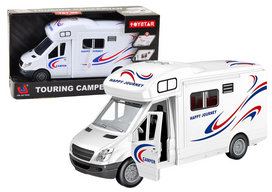 LEAN Toys Automobilis Kemperis Baltas (White) su šviesomis ir garsais