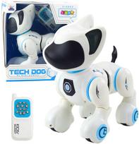 Lean Toys Interaktyvus robotas šuo su nuotolinio valdymo pultu, Baltas (White) Mėlynas (Blue)