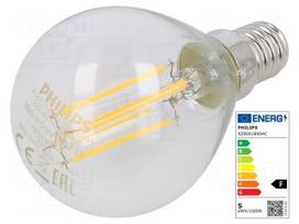 led lempos 40w - Philips Classic LED Bulb P45 E14 4W Warm White - 1 nuotrauka