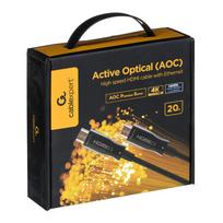 optical laidas - Gembird CCBP-HDMI-AOC-20M-02 Aktyvus optinis (AOC) HDMI kabelis 20m Juodas (Black) - 1 nuotrauka