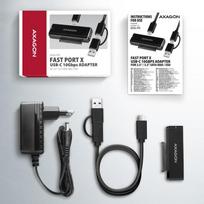 AXAGON ADSA-FPX USB-C 10Gbps - SATA 6G 2.5"/3.5" SSD/HDD adapteris