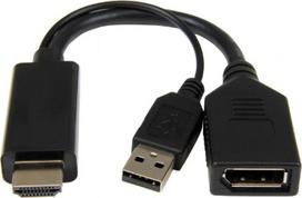 hdmi to displayport kabelis - Gembird A-HDMIM-DPF-01, juoda - 2 nuotrauka