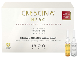 CRESCINA MAN ampulių kompleksas moterų plaukų slinkimo stabdymui ir plaukų atauginimui TRANSDERMIC COMPLETE TREATMENT HFSC 1300 (10 + 10), 20 ampulių