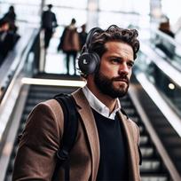 bluetooth ausines anc - Laudberg H1B ANC Black (Juodos) - 1 nuotrauka