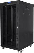 lcd stovas - Lanberg FF01-6822-12BL Laisvai pastatomas stovas 19 colių 22U 600x800mm juodas su stiklinėmis durelėmis (Black) - 1 nuotrauka