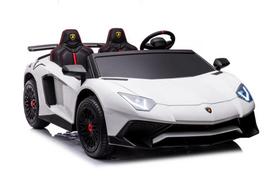 dvivietis elektromobilis - Lean Cars Dvivietis vaikiškas elektromobilis Lamborghini XXL A8803, baltas (White) - 1 nuotrauka