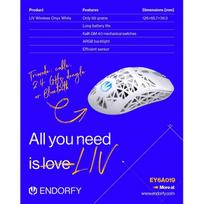 gaming pele - Endorfy LIV Wireless Onyx Balta (White) - 1 nuotrauka