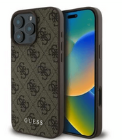 apple pro 3 - Guess 4G Classic iPhone 16 Pro dėklas - Rudas (Brown) - 1 nuotrauka