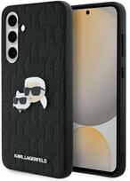 samsung galaxy s24 fe deklas - Karl Lagerfeld KLHCS24FEPGKLKCPK Sam S24 FE S721 juodas (Black) kietas dėklas Monogram Karl&Chaoupette Head Pin - 1 nuotrauka
