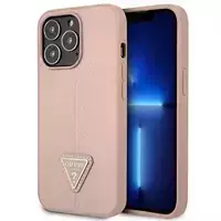 telefono deklas iphone 14 pro max - Guess iPhone 14 Pro Max Saffiano Triangle Logo dėklas - Rožinis (Pink) - 1 nuotrauka