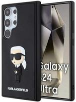 samsung telefonai - Samsung Galaxy S24 Ultra Karl Lagerfeld 3D Rubber Ikonik dėklas - Juodas (Black) - 1 nuotrauka