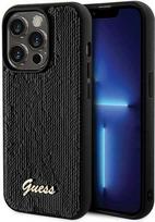 deklas guess iphone 13 pro max - Guess Sequin Script Metal dėklas iPhone 13 Pro Max - Juodas (Black) - 1 nuotrauka