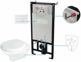 WC potinkinis komplektas Deante Hiacynt 6in1, White/Nero