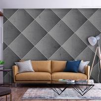 Fototapetas Artgeist Grey Symmetry - Geometric Concrete Pattern With White Joints, 315 cm x 441 cm