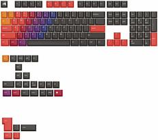 Glorious GPBT Gradient Keycaps, ANSI išdėstymas (US), PBT, Dye-Sub - Celestial Fire