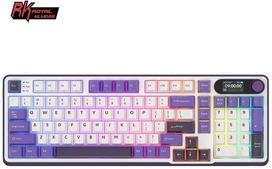 Royal Kludge RK S98 Blackberry, Chartreuse Switches, US (Baltai Violetinė) Belaidė Žaidimų Klaviatūra