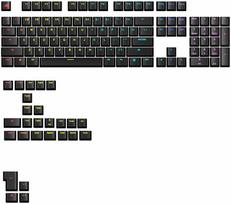 Glorious GPBT Backlit Keycaps, ANSI išdėstymas (US), PBT, Dye-Sub - Juodas (Black)
