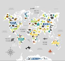 Fototapetas Art For The Home Kids World Map, 280 cm x 300 cm