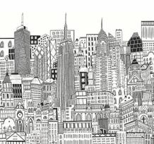 Fototapetas Art For The Home City Sketch Chalk, 280 cm x 300 cm