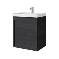 spintele su praustuvu senukai - Vonios spintelė su praustuvu Riva SA 50A-5, medžio (Woodflow Ash) - 1 nuotrauka