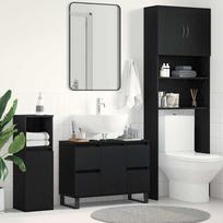 Vonios spintelė vidaXL, juoda (Black), 80 x 33 x 60 cm
