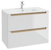 Vonios spintelė su praustuvu Deftrans Stilla D80 + Plan 80, ąžuolo/balta (Oak/White)